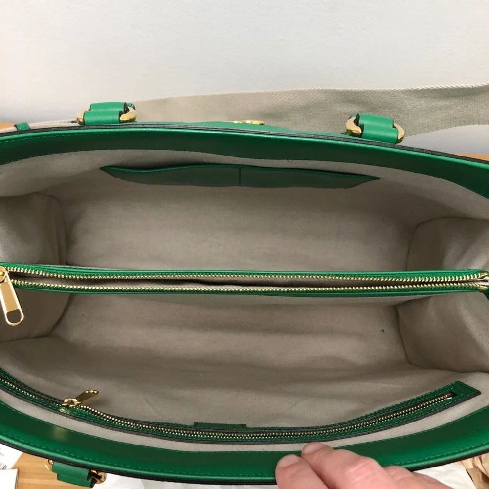 Gucci GG Matelasse Tote Women Large Green Leather Quilted Gold Hardware Bag